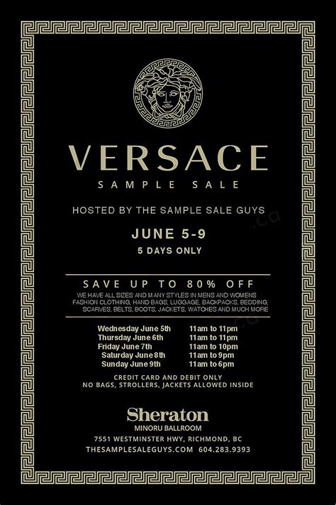 versace sample sale canada